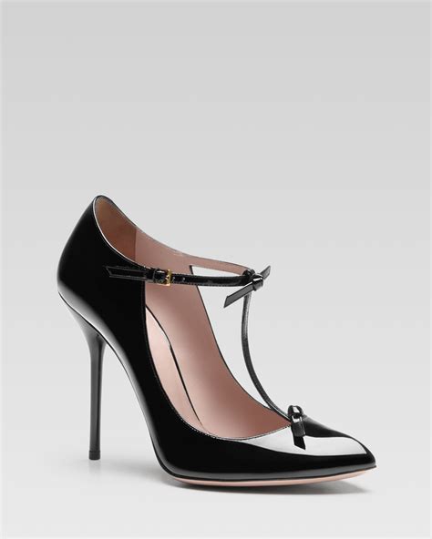 gucci beverly patent leather t strap pumps|Gucci Beverly T.